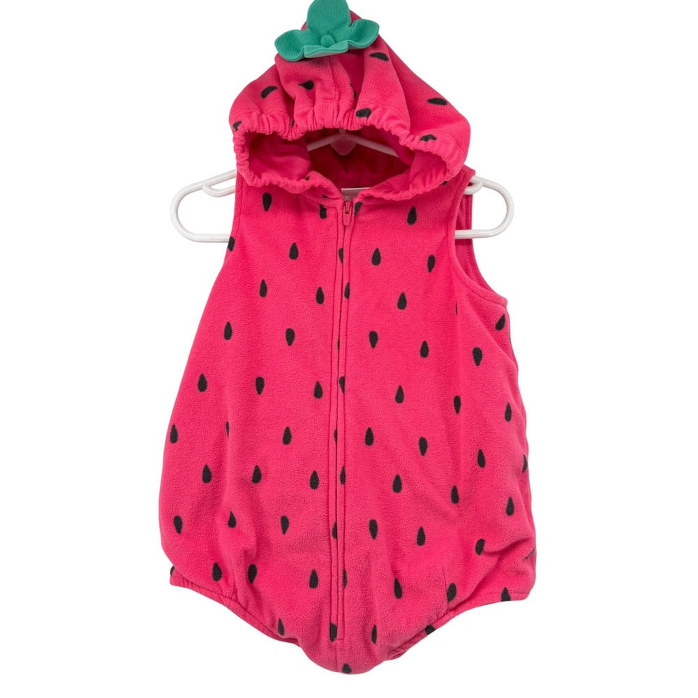 Carters Baby Strawberry Fleece Costume Bodysuit Pink 18M Halloween Kawaii